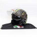 Casque Moto Jet Noir Vert V2 - K5