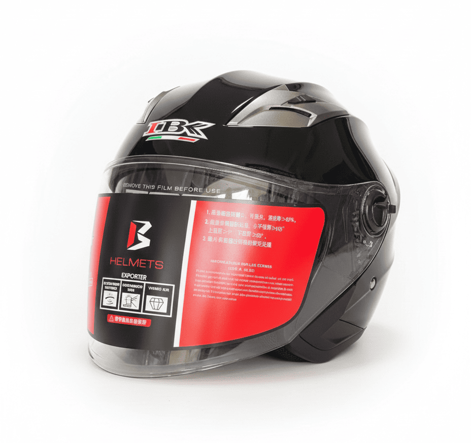 Gemini_Generated_Image_21nchm21nchm21nc Casque Moto Jet IBK- Noir Brillant – Image 1