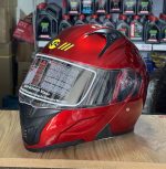 Casque Moto Modulable VRWEARE - Rouge Brillant – Image 2
