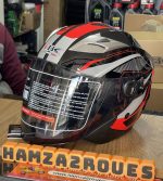 Casque Moto Jet IBK- Noir Rouge – Image 2