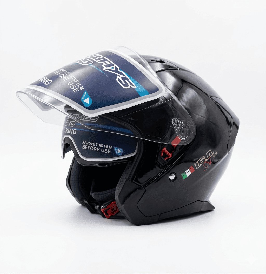 Gemini_Generated_Image_ezczouezczouezcz Casque Moto Jet IBK AIR - Noir Brillant – Image 1