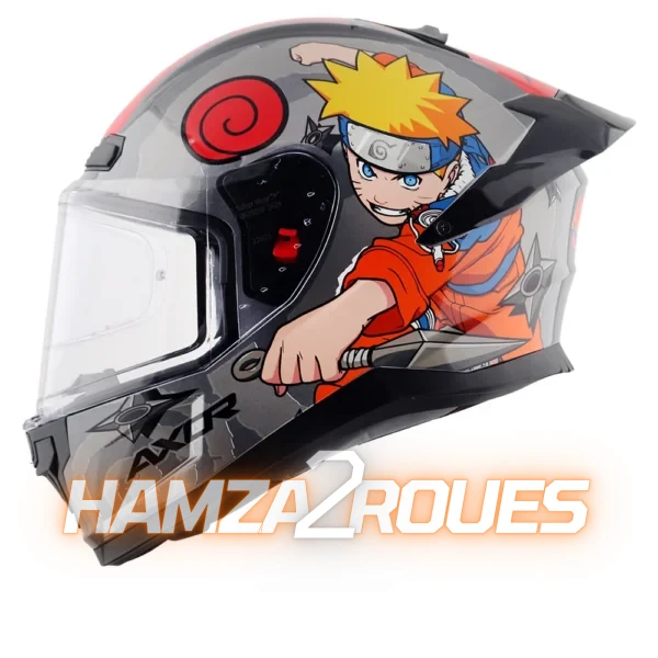Casque Moto intégral Axor Saber Naruto - Orange