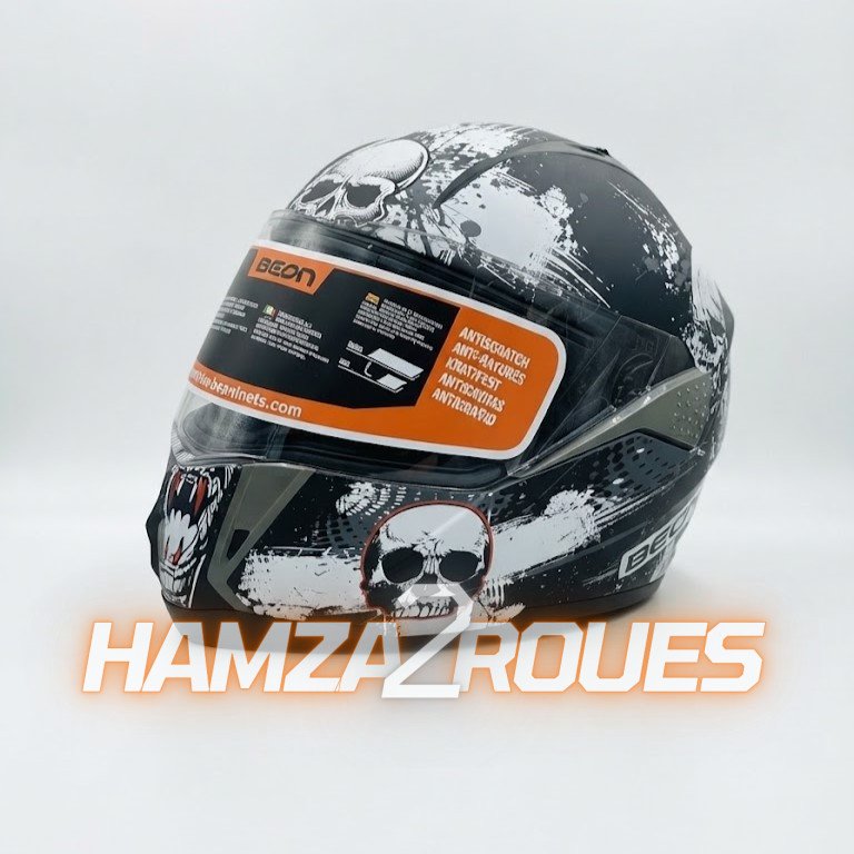 0d35ca3d-f4d8-4c76-a8d8-a5841efac020 Casque Moto Modulable BEON B700 - Grim Skull – Image 1