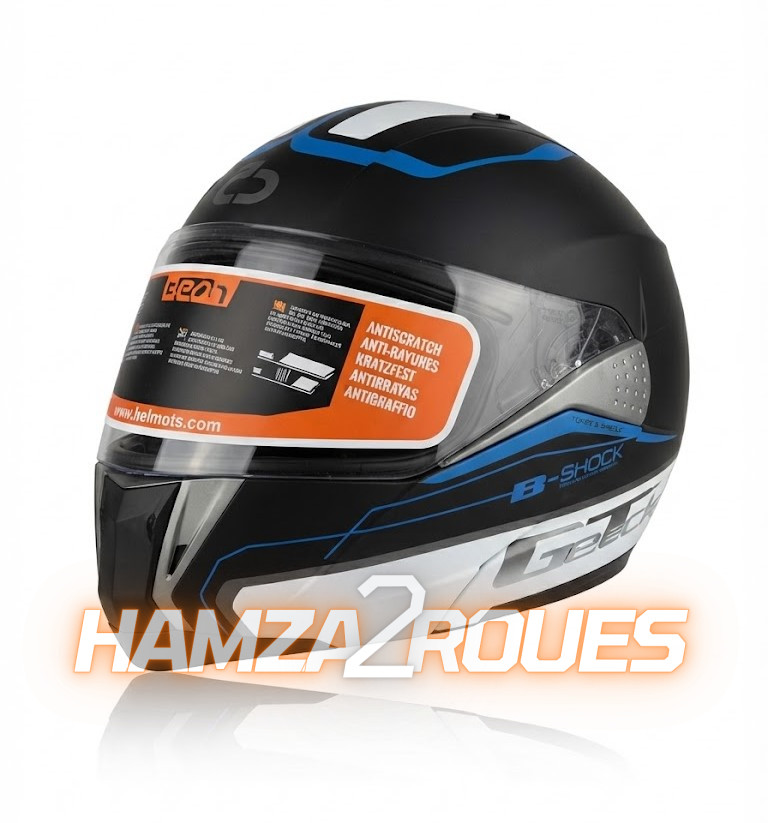 159ee2ef-03fe-4f9d-be35-2fca8ffd003d Casque Moto Modulable BEON B700 - Black Blue – Image 1